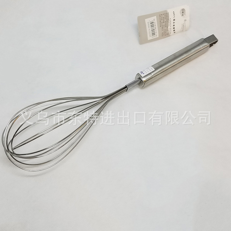 Factory direct sales of stainless steel egg beaters with large steel handles, household baking supplies, manual egg beaters detail image 9
