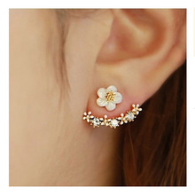 925純銀耳針 韓版雛菊花后掛式耳釘 誇張耳飾 防過敏飾品耳環
