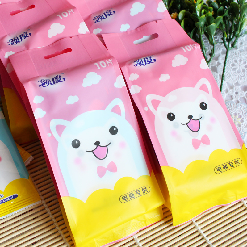 10片裝便捷隨身小包手口清潔濕巾批發獨立包裝成人壹次性濕紙巾
