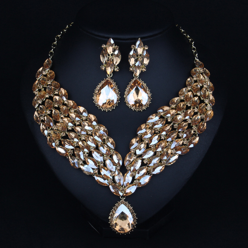 Luxury African Crystal Necklace and Earring Set - Image 3