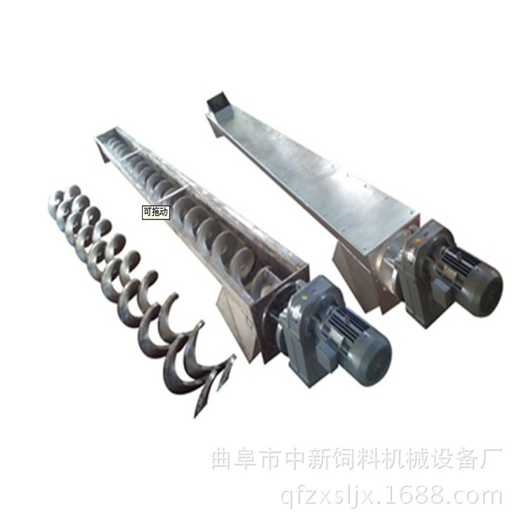 U型无轴蛟龙输送机 长距离鸡粪螺旋上料装车机 02
