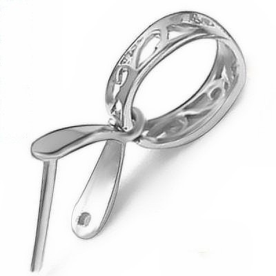 18k金扣玉坠翡翠吊坠扣au750彩金镂空瓜子扣配件k红k黄k白金批发