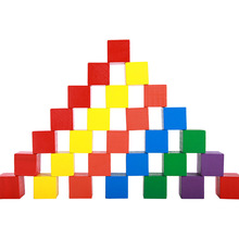 积木100粒正方体 小学数学教具 正方形方块教学积木 实木立方体