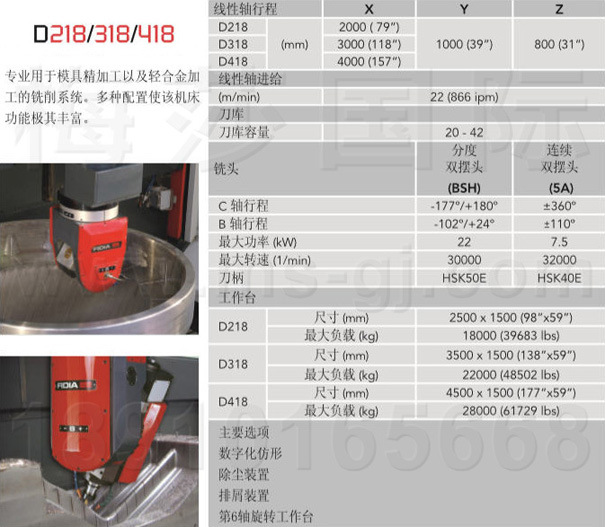 菲迪亚D218D318高速机床