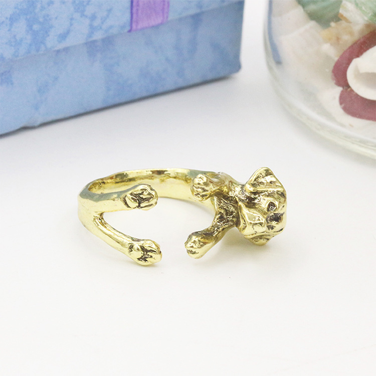 Korean Cute Zodiac Cocker Spaniel Ring Puppy Index Finger Ring Wholesale display picture 2