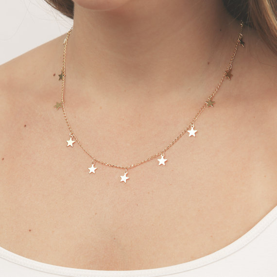 6g Weight Simple Style Pentagram Star Alloy Pendant Necklaces Wholesale
