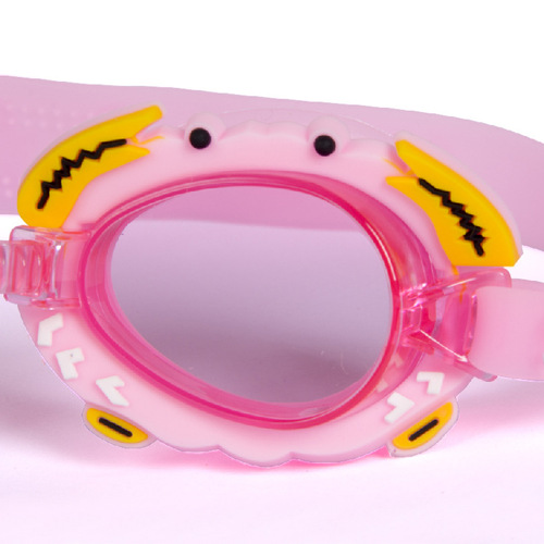 Wholesale Factory Waterproof Anti-Fog Children's Swim Goggles Cute Cartoon Crab Children's Swim Goggles Size for Both Boys and Girls
