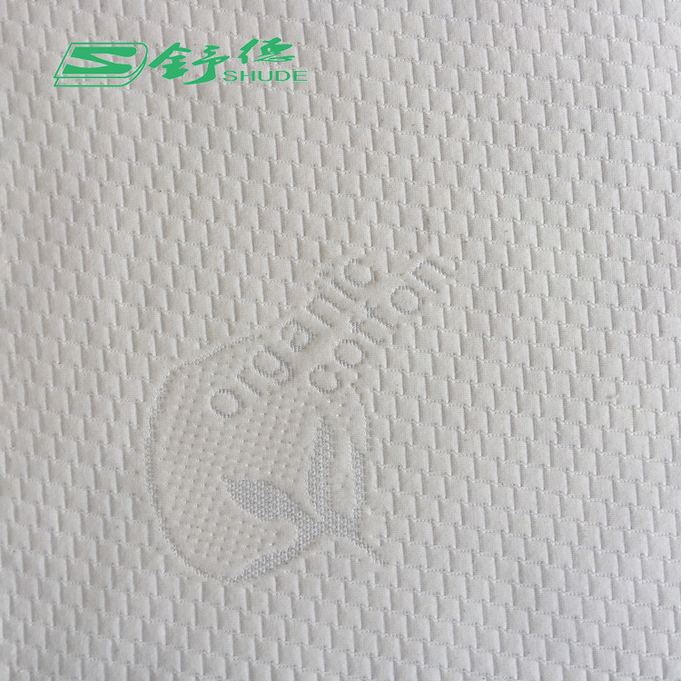 有机棉针织空气层布料 家居用布纺织面料 字母色织提花布针织面料