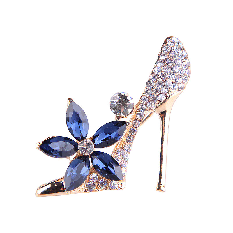 Korean fashion trend alle spiel kristall strass high heels brosche pin zubehör_voghion.com