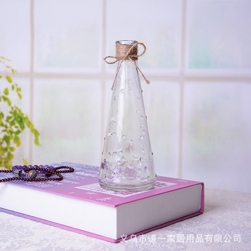 Manufactor wholesale new pattern transparent Floating point fashion Glass vase Hydroponics Cotton and hemp Raindrop vase Windowsill a decoration