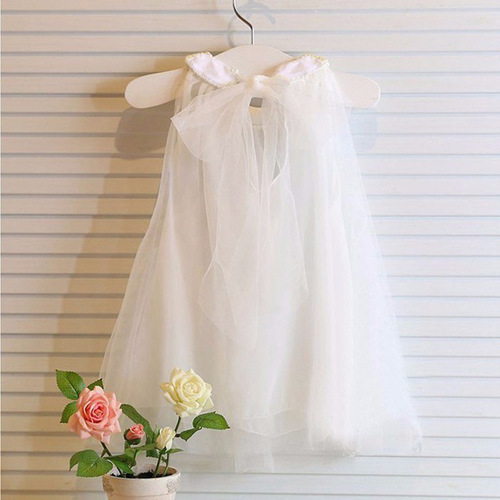  New Fashion Girls Clothing American Mesh Sleeveless Beaded Fashion Dress Dropshipping