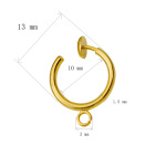 13MM带吊坠圈 弹簧耳夹无痛无耳洞耳环 夹式假耳环配件diy小饰品