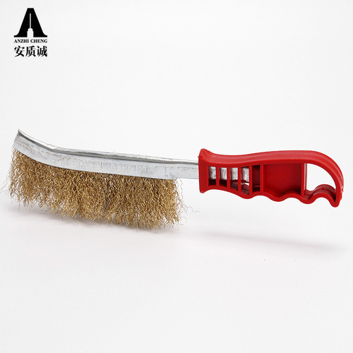 Factory direct supply barbecue brush, wire brush, stainless steel wire, copper-plated brush, rust removal, gap removal, industrial cleaning brush