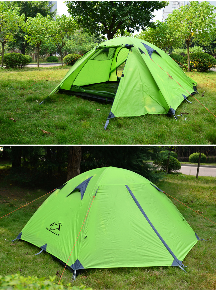 Factory wholesale double camping outdoor supplies 2-3 people camping rainstorm aluminum pole tent rainproof 5000mm