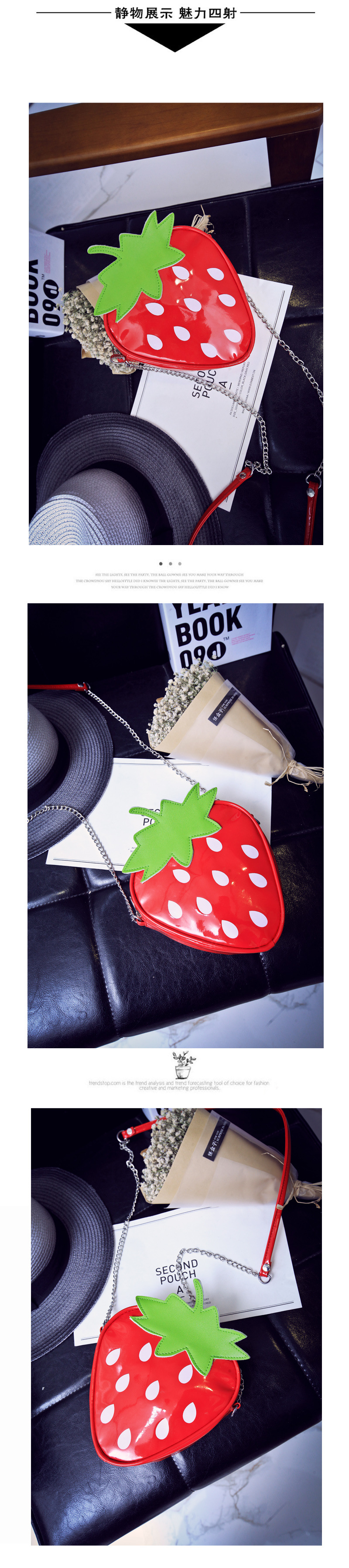 Fashion Strawberry Shoulder Messenger Bag display picture 2