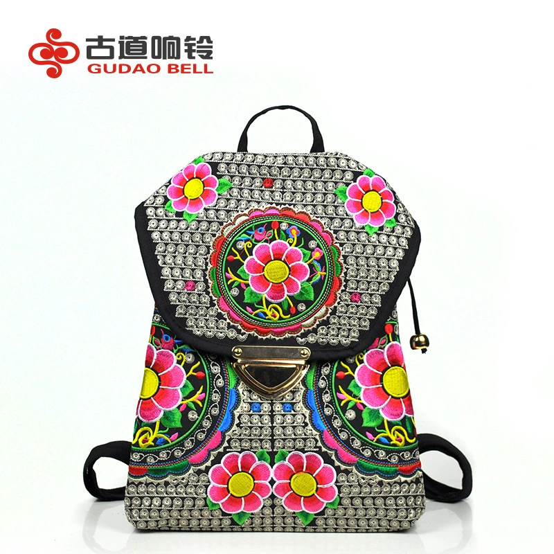 Ethnic bag, genuine backpack, lock, ethnic style, wholesale