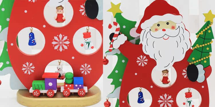 单片老人雪人木质摆件6