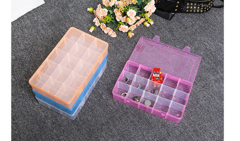 超大15格塑料盒、插片分格盒、美甲、零件、小件收纳盒