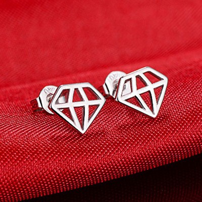 火热爆款潮流时尚钻石形耳线 明星同款夏天   耳饰厂家货源批发|ms