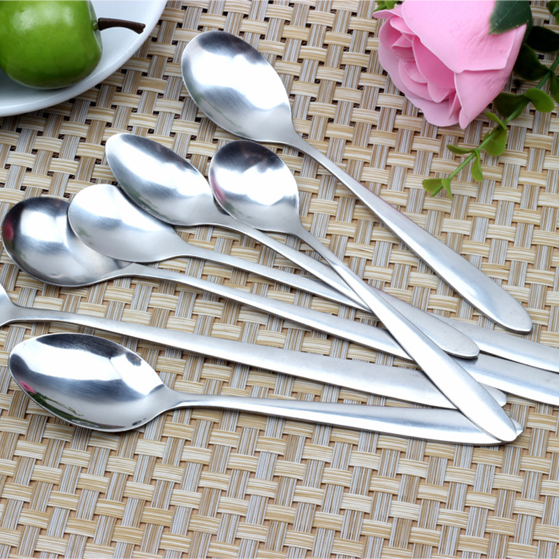 不鏽鋼餐具 咖啡勺 攪拌勺 長柄冰勺 日韓勺子 14cm 16cm可印LOGO