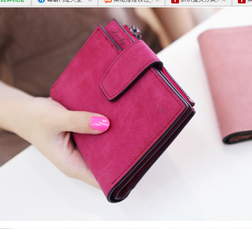 Hebilla retro estudiante esmerilado multi-Tarjeta cremallera billetera mujer corto monedero embrague al por mayor