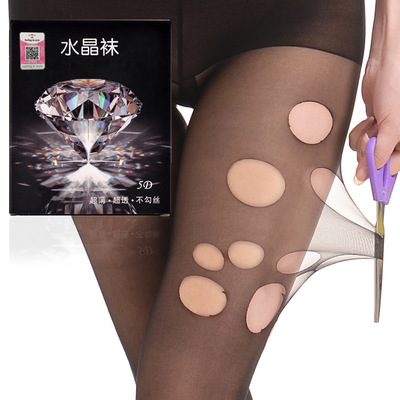With security 5d Crystal socks Silk stockings summer ultrathin Anti-off silk Velvet Arbitrarily Anti-hook wire Pantyhose