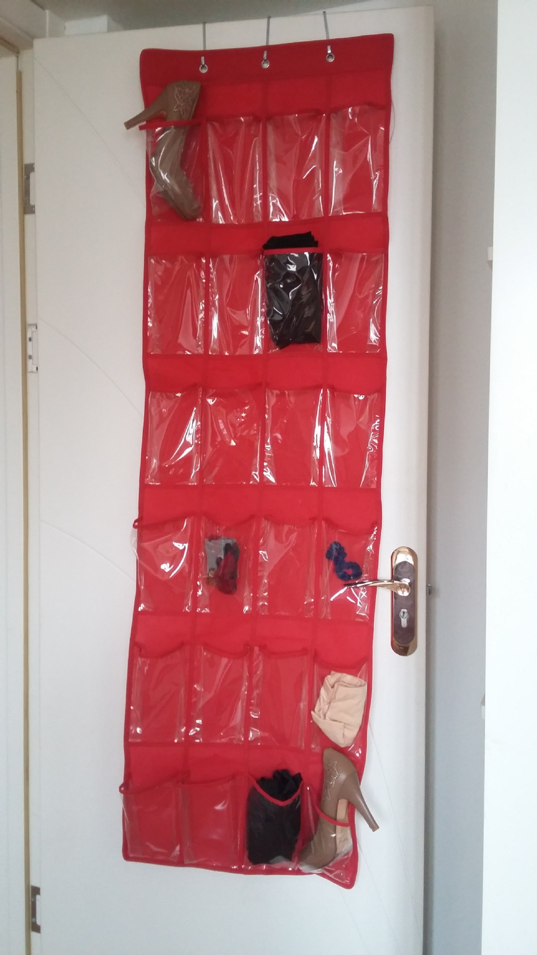 Transfronterizo dedicado PVC puerta del hogar bolsa colgante bolsa de almacenamiento de zapatos 24 rejilla de tela no tejida bolsa colgante de almacenamiento al por mayor