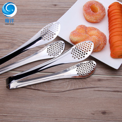 Stainless steel hollow and thick food tongs BBQ barbecue tongs steak tongs multi-purpose bread tongs manufacturer wholesale