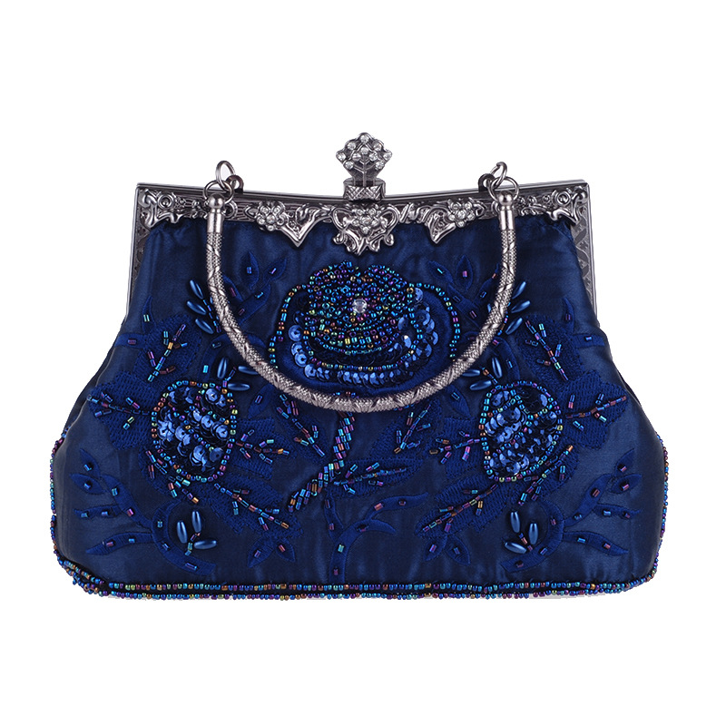 Vintage silk embroidered evening bag NHYG154192