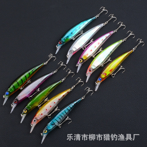 Foreign trade cross-border fake bait suspended in water laser bionic fishing bait Mino 13.4g Luya bait hard bait cocked mouth