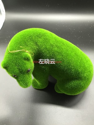 提供爆款盆景仿真/苔藓石頭 仿真綠色動物複活節裝飾品植絨加工