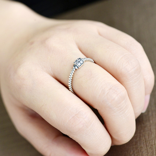 Korea style silver Diamond Ring (Silver -18)NHLJ3369-Silver -18