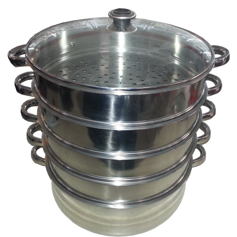 Factory direct sales of stainless steel double-ear steel handle 5-layer steamer, multi-functional household combination steamer detail image 6