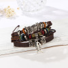 Retro metal woven bracelet, genuine leather, wholesale