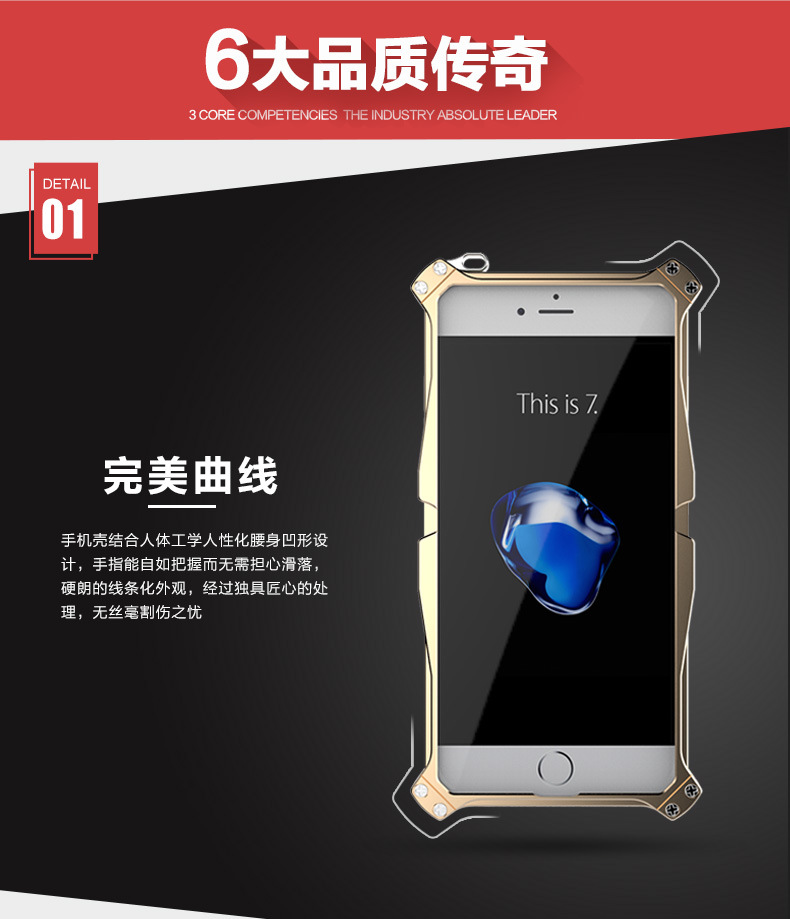 CECIL Spider-Man Aerospace Aluminum Shockproof Metal Shell Case Cover for Apple iPhone 7 & iPhone 7 Plus