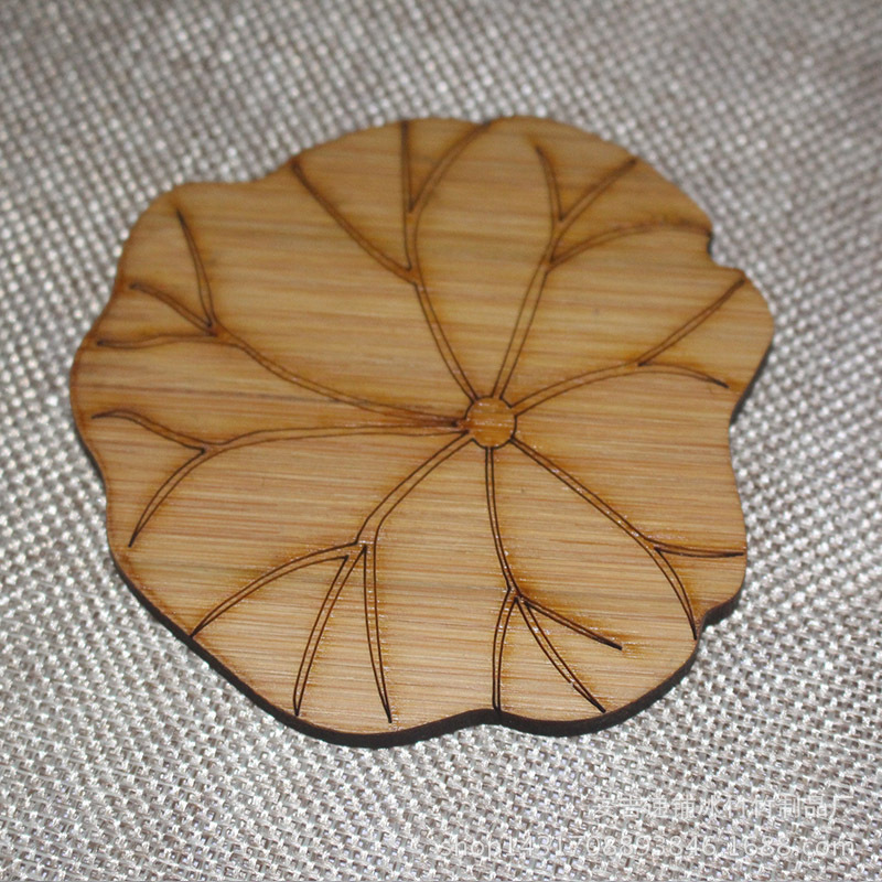 厂家批发荷叶竹制加厚茶杯垫日式茶道隔热茶垫壶垫杯托一件代发|ru