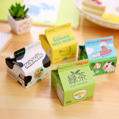 the republic of korea lovely Milk cartons Extraction Sticky Small Portable Milk Coffee Memo thickening originality Paper notes
