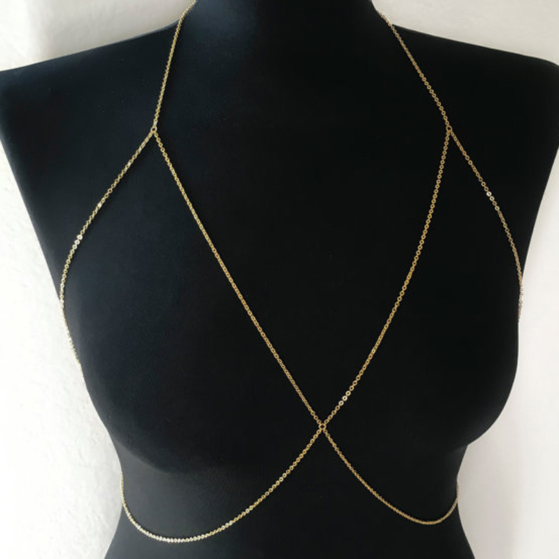 新款个性时尚简单身体链 女金属链夏季沙滩比基尼性感身体链项链