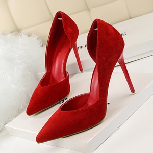 3168-6 han edition style is contracted and delicate show thin fine with high heels suede shallow pointed mouth side holl