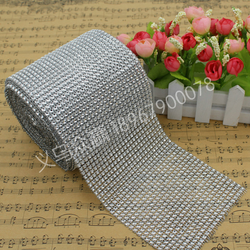 厂家直销24排银色仿钻电镀空心网钻排钻线钻DIY辅料量大从优