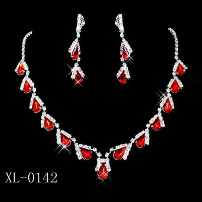 Manufactor wholesale bride Jewelry fashion Necklace jewelry Necklace Earrings Rhinestone Bridal Set Jewelry machining