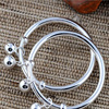 Metal silver children's bracelet, accessory, glossy small bell, wholesale