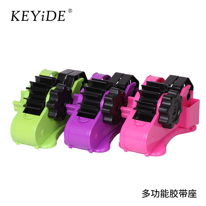 Porta cinta multifuncional grande y pequeño, cortador de papelería con rodillo automático de plástico, cortador de entrega de pegamento de sellado transparente
