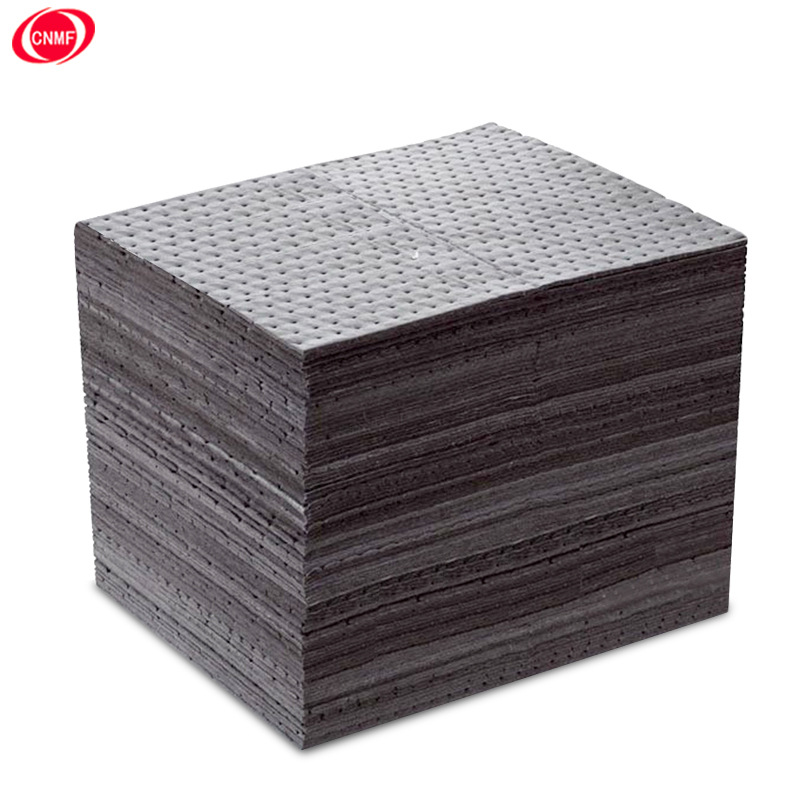 谋福 灰色通用吸附棉 工业吸油棉吸油垫 吸液棉 100片/箱