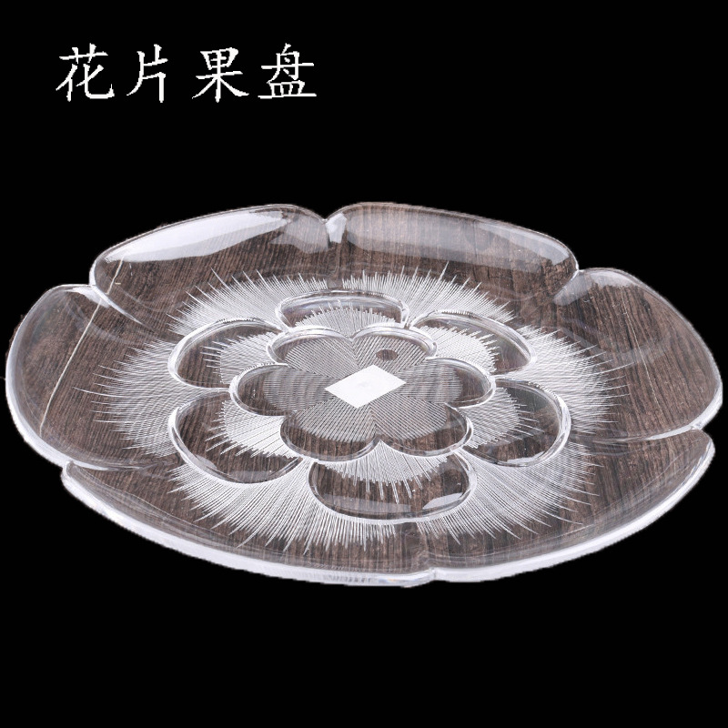 Placa de fruta acrílica transparente resistente a la caída de cristal de plástico Placa de fruta seca KTV Placa de postre fábrica al por mayor
