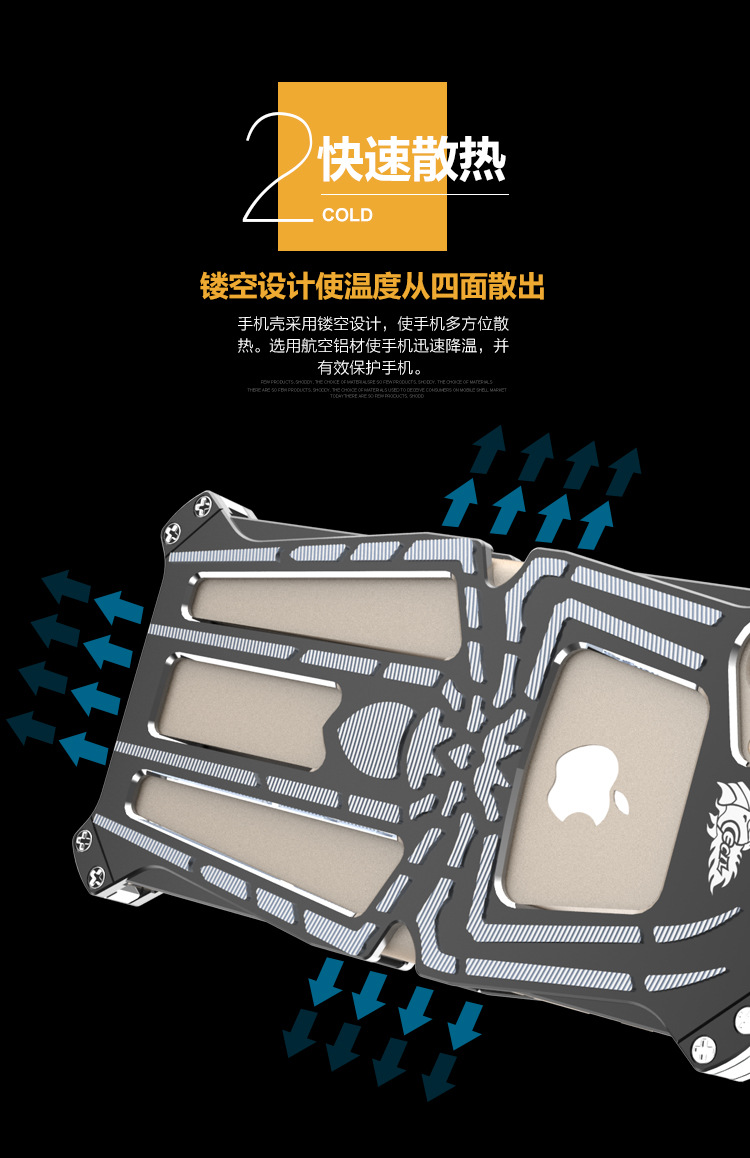 CECIL Spider-Man Aerospace Aluminum Shockproof Metal Shell Case Cover for Apple iPhone 7 & iPhone 7 Plus