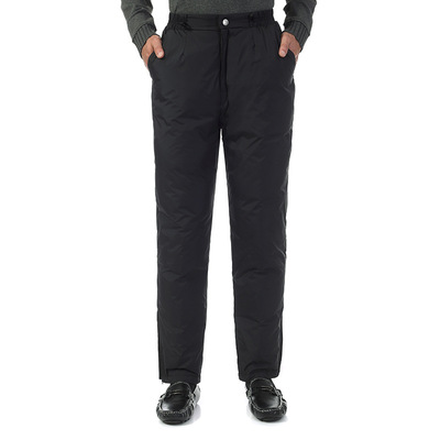 中老年男装冬装男士大码加厚外穿羽绒裤 爸爸装高腰保暖羽绒裤|ru