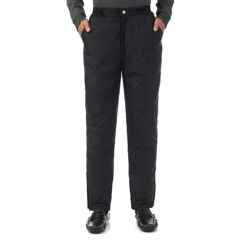 中老年男装冬装男士大码加厚外穿羽绒裤 爸爸装高腰保暖羽绒裤|ru