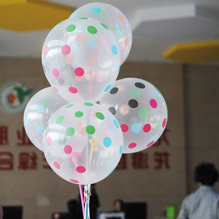 【清仓】结婚生日氛围装饰乳胶气球 12寸2.8克透明圆点印花气球