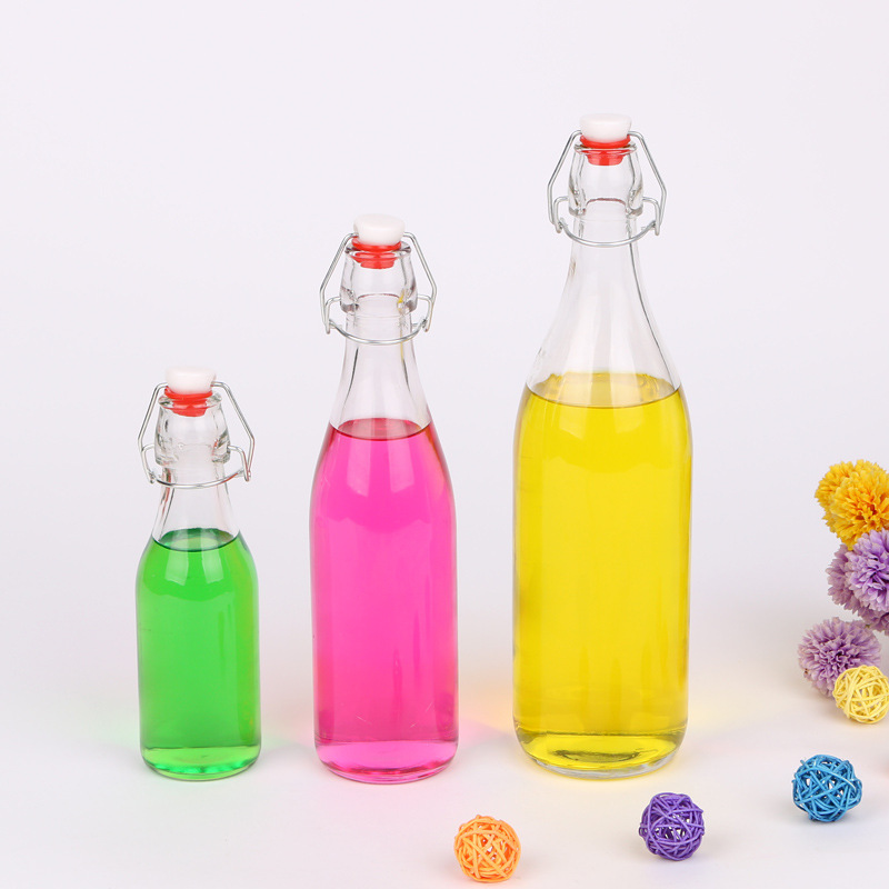 厂家批发卡扣玻璃瓶红酒酵素瓶 饮料果汁瓶 密封玻璃瓶量大从优